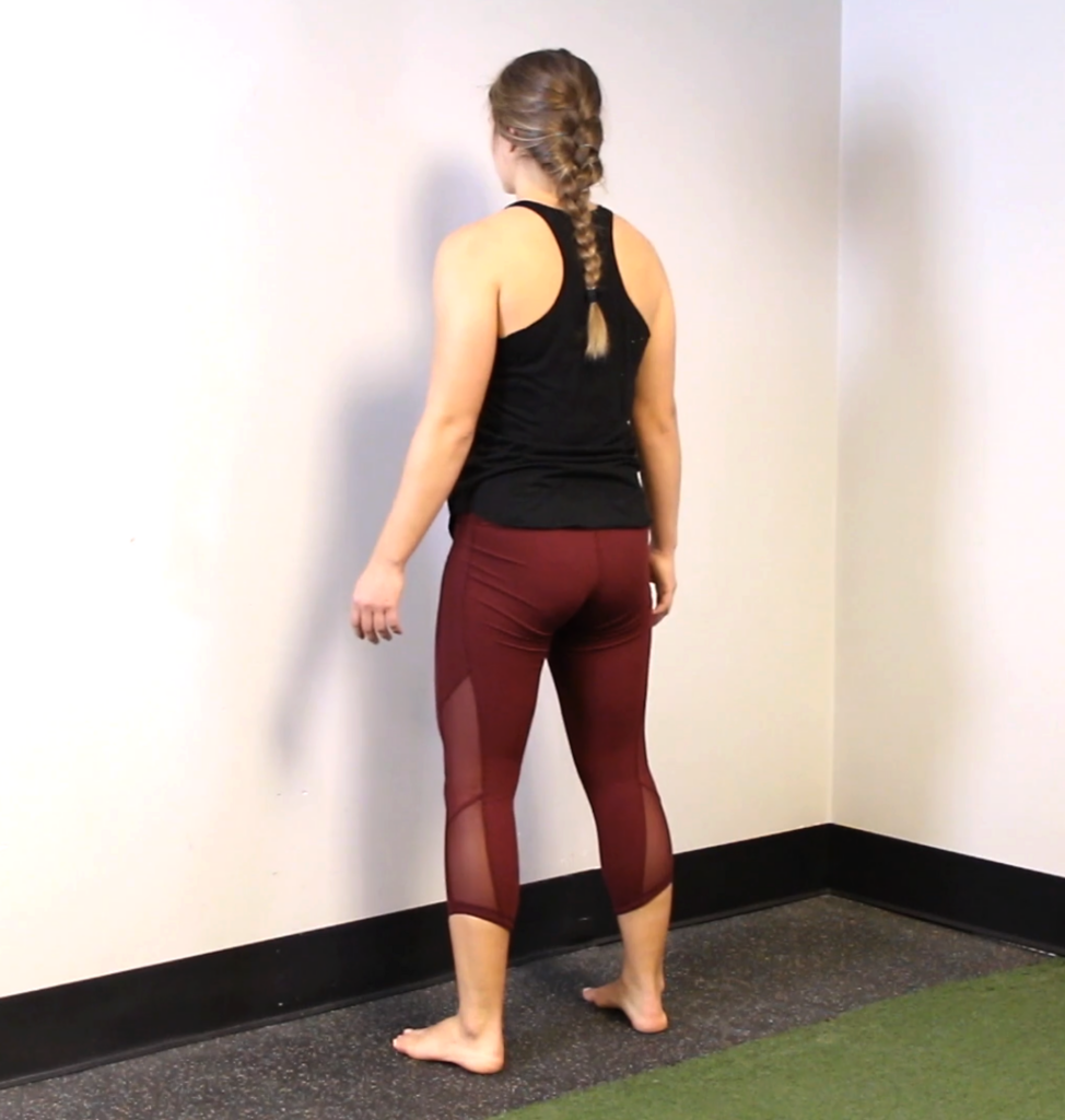 Wall spacing squats posture
